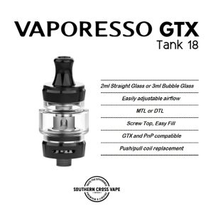 Vaporesso GTX 18 Tank - available at Southern Cross Vape